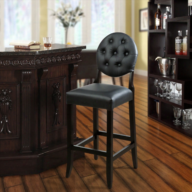 Button Bar Stool In Black