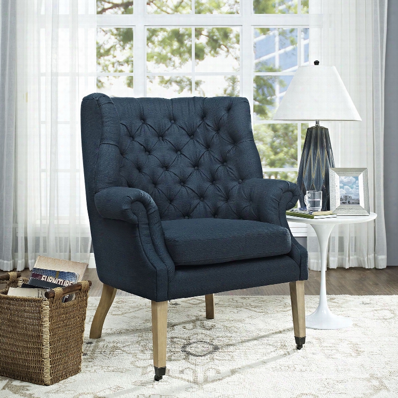 Chart Fabric Lounge Chair In Azure