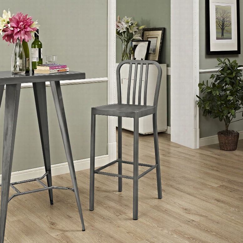 Clink Metal Bar Stool In Silver