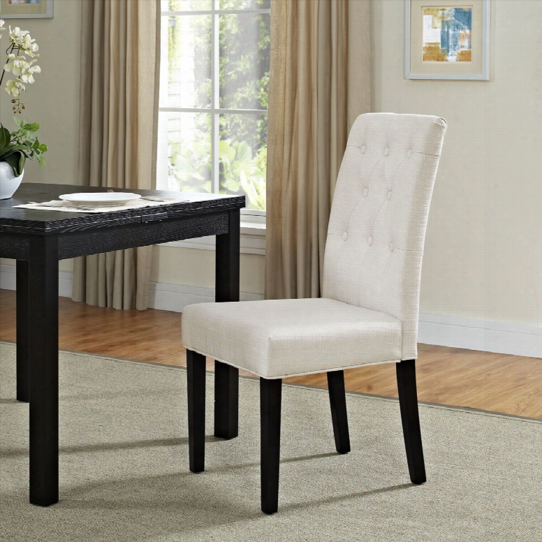 Confer Dining Fabric Side Chair In Beige