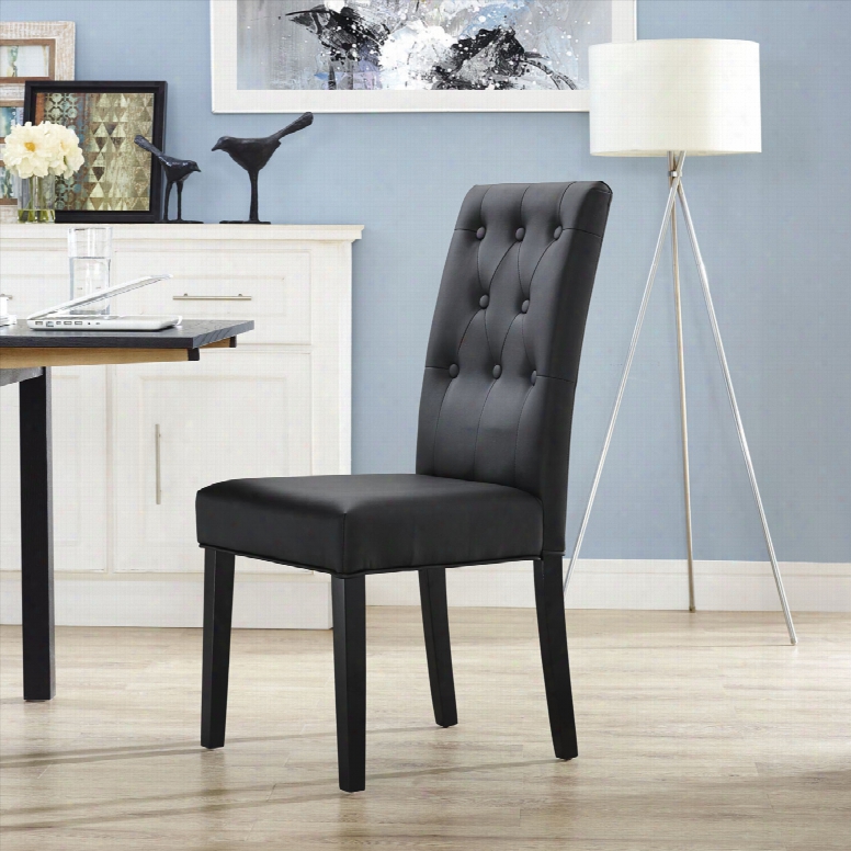 Confer Dining Vinyl Side Chair In Black