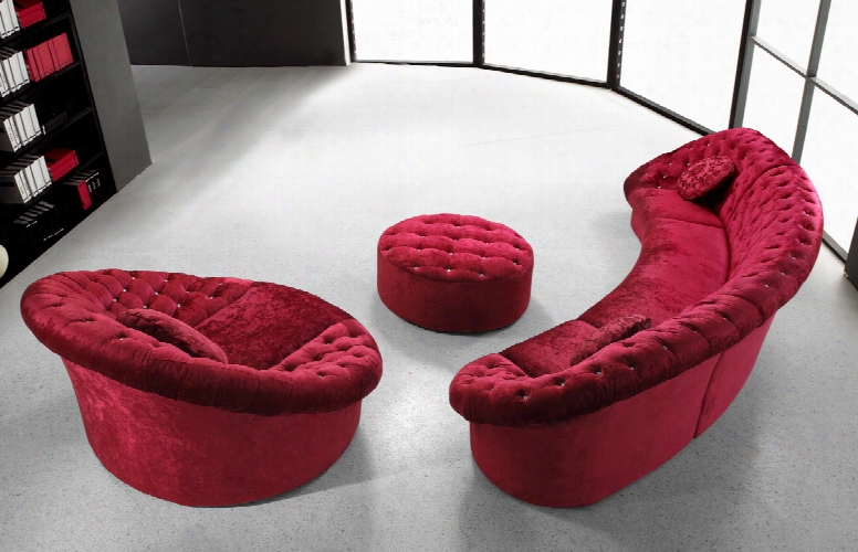 Cosmopolitan Mini Red Fabric Sectional Sofa