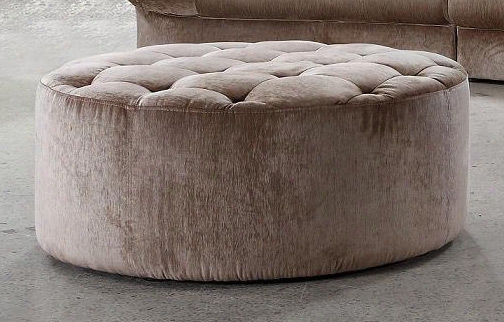 Cosmopolitan Transitional Tufted Fabric Ottoman With Crystals