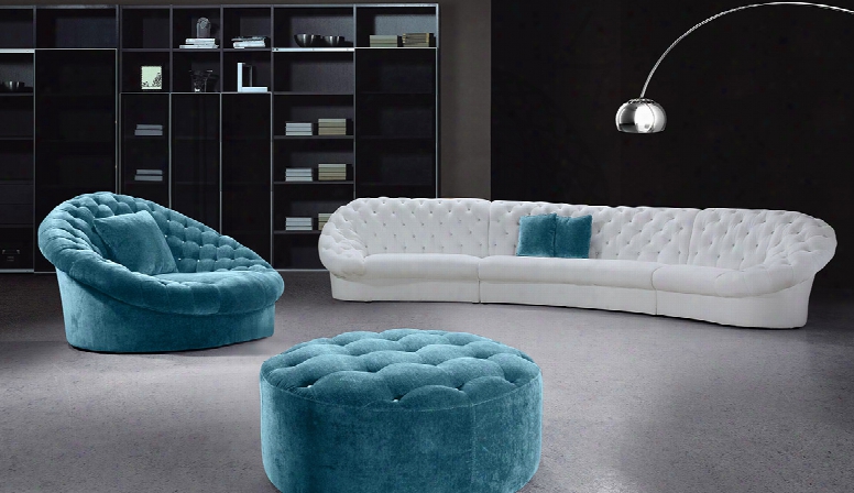 Cosmopolitan White Fabric Sectional Sofa