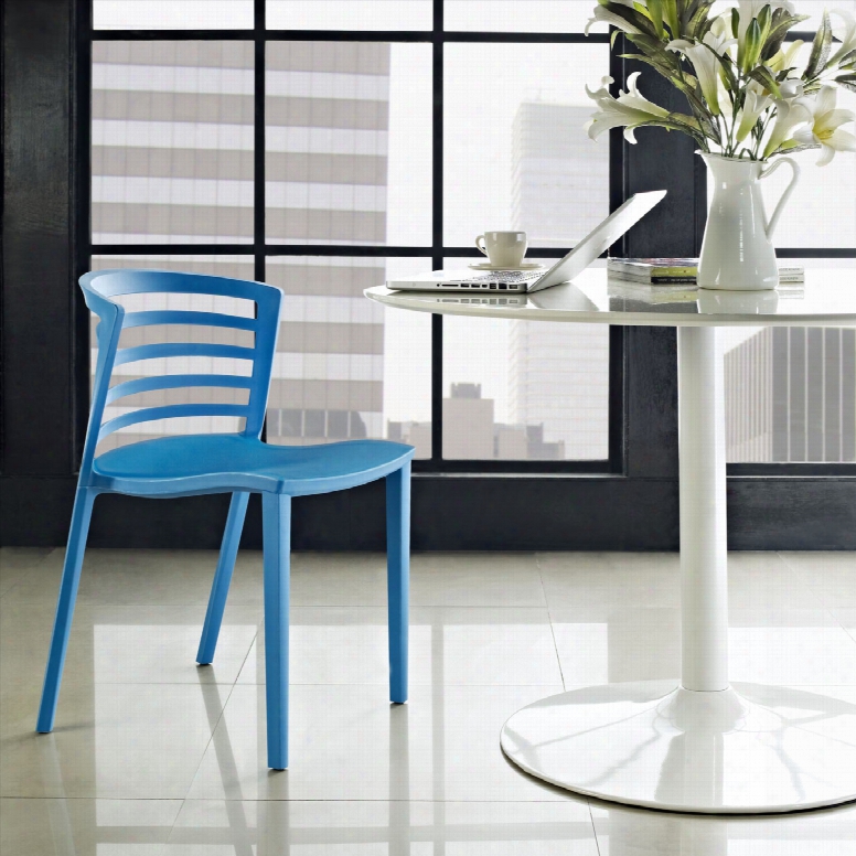 Curvy Dining Side Chair In Blue