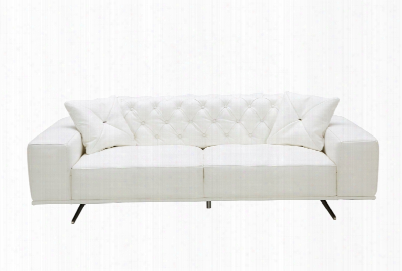 Divani Casa Bartlett Modern White Leather Sofa