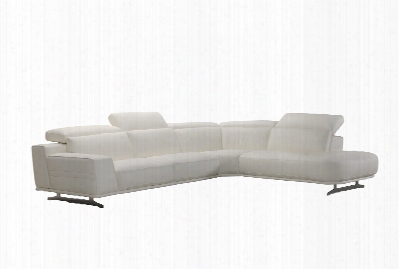 Divani Casa Benson Modern White Leatherette Sectional Sofa
