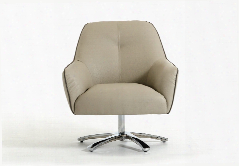 Divani Casa Clover Modern Light Grey And Dark Grey Eco-leather Lounge Chair