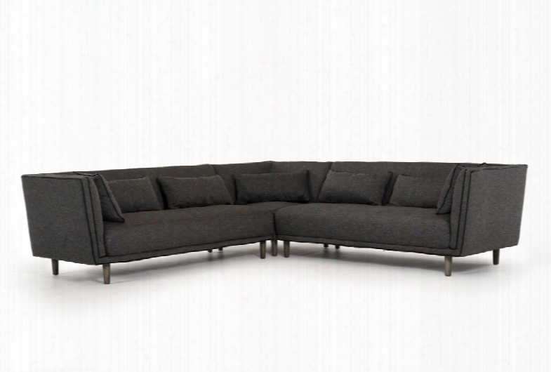 Divani Casa Conway Mid-century Grey Fabric Sectional Sofa