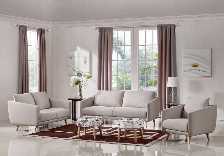 Divani Casa Dakota Modern Beige Manufactured Cloth Sofa Set