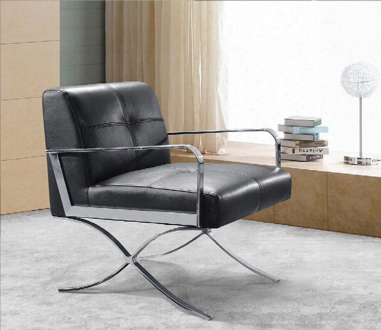 Divani Casa Delano Modern Black Leather Lounge Chair