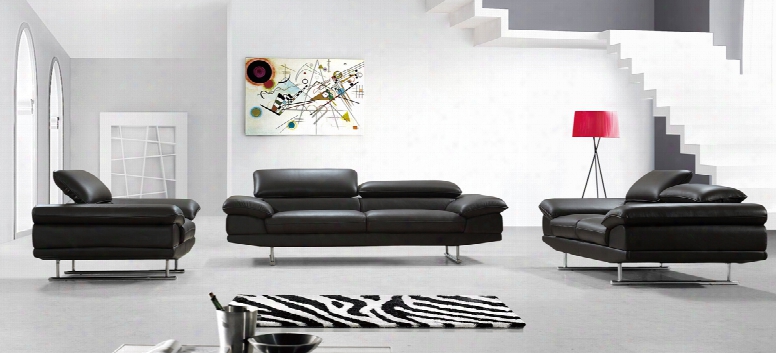 Divani Casa Hollis Modern Brown Leather Sofa Set