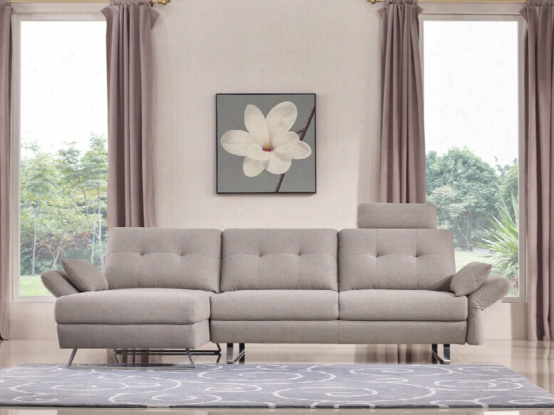 Divani Casa Payne Modern Grey Fabric Sectional Sofa