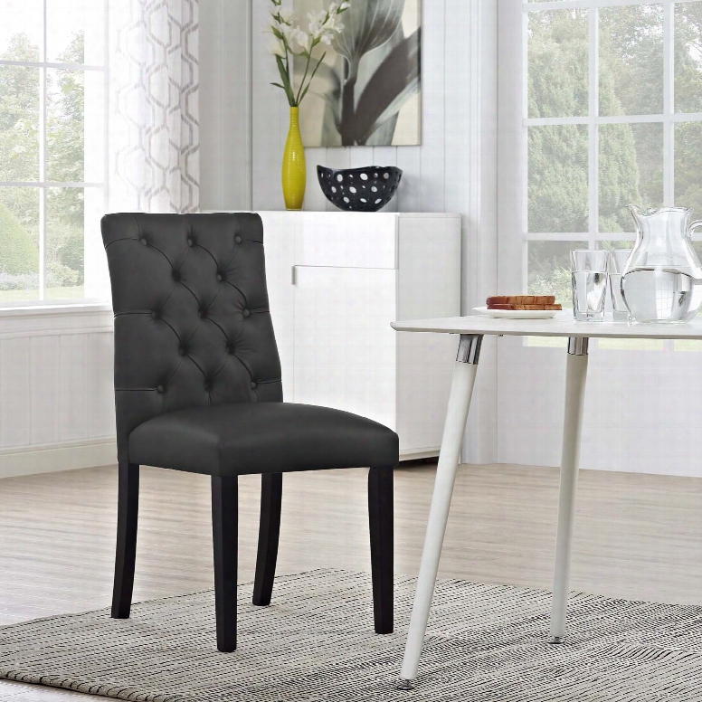 Duchess Vinyl Dining Chair In Black