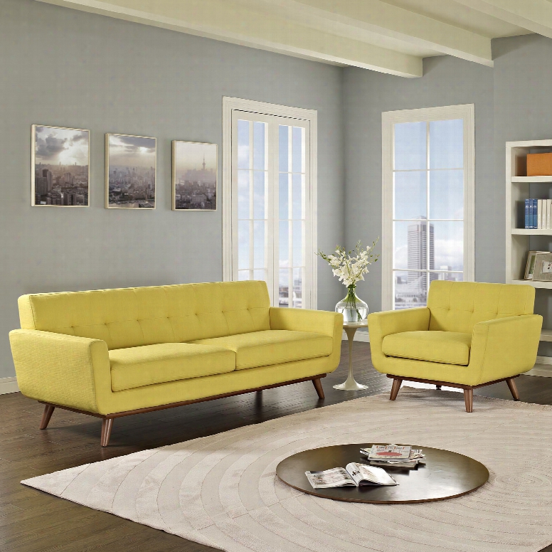 Engage Armchair And Sofa Set Of 2 In Sunny