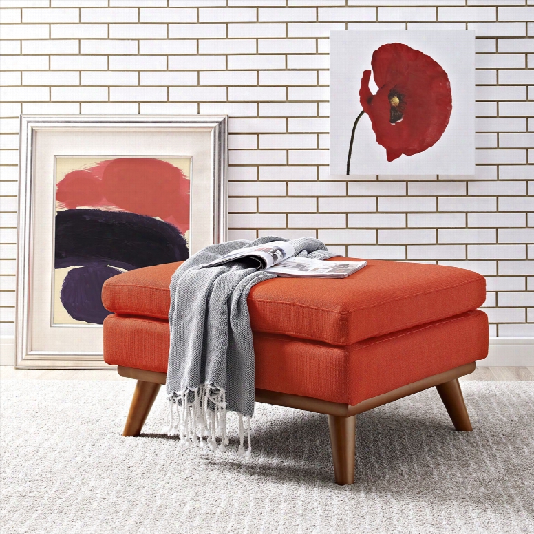 Engage Fabric Ottoman In Atomic Red