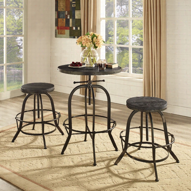 Gather 3 Piece Dining Set In Black