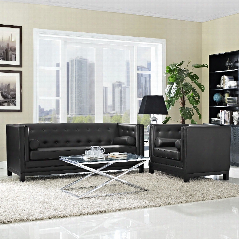 Imperial 2 Piece Living Room Set In Black
