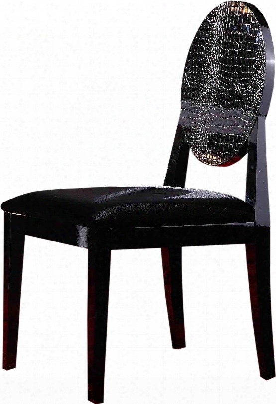 Joss - Modern Black Crocodile Dining Chair (set Of 2)