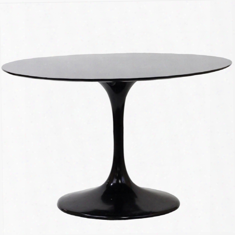 Lippa 40" Fiberglass Dining Table In Black
