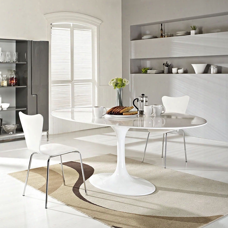 Lippa 78" Fiberglass Dining Table In White