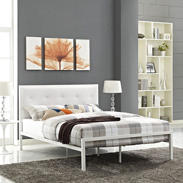 Lottie King Vinyl Bed In White White