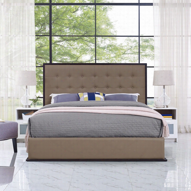 Madeline Queen Vinyl Bed Frame In Cappuccino Brow