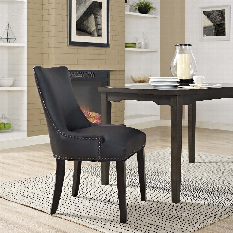 Magnate Vinyl Dining Chair In Black