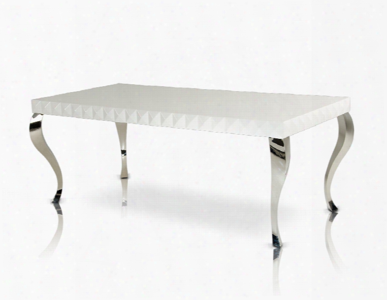 Mia Modern White Lacquer Dining Table