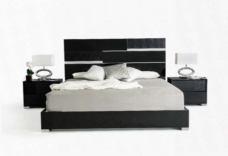 Modrest Ancona Italian Modern Black Bed