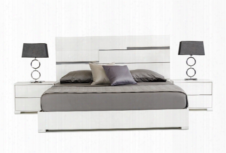 Modrest Ancona Italian Modern White Bed