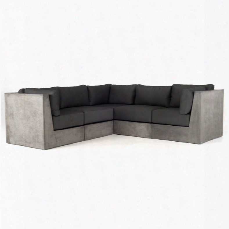 Modrest Indigo Contemporary Grey Concrete Sectional Sofa