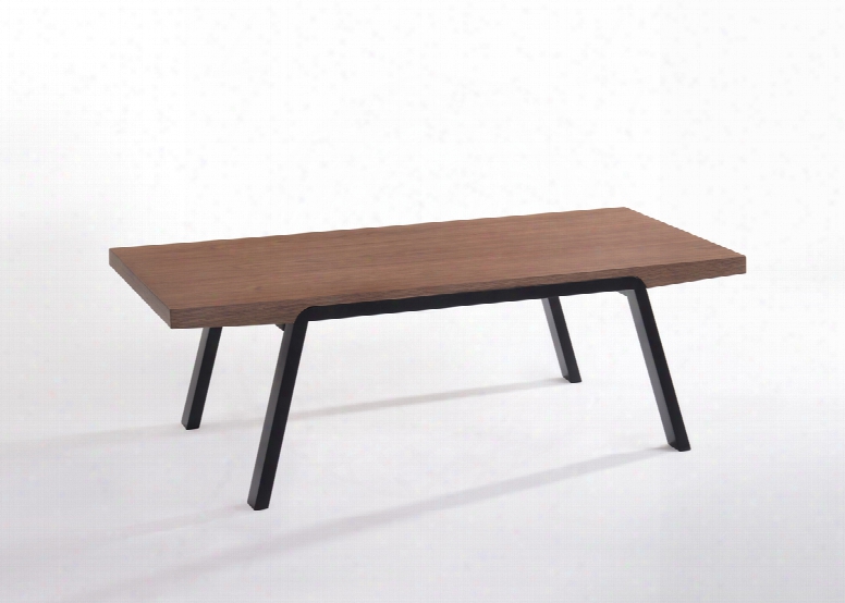 Modrest Rhett Mid-century Walnut & Black Coffee Table