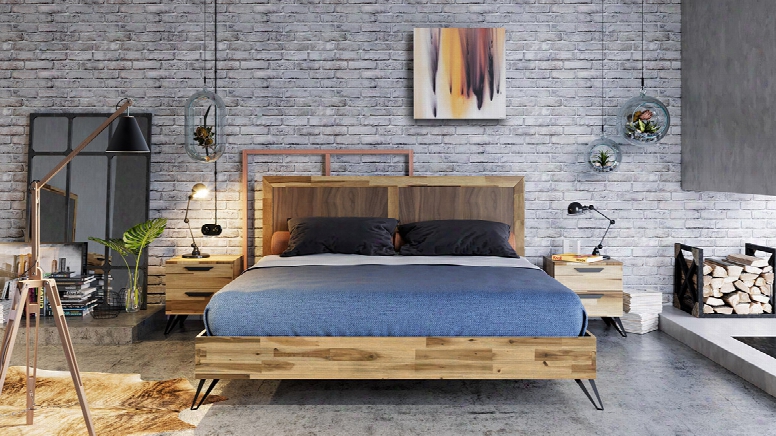 Modrest Sala Modern Light Wood Bed