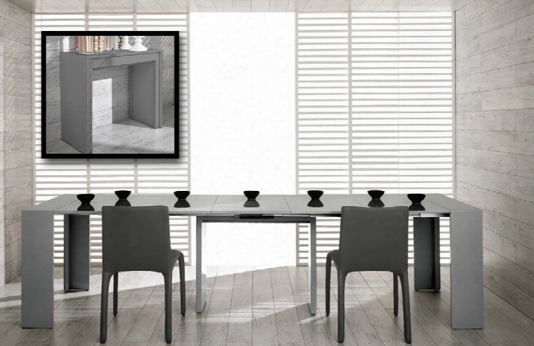 Morph Modern Ultra-compact Extendable Grey Gloss Dining Table