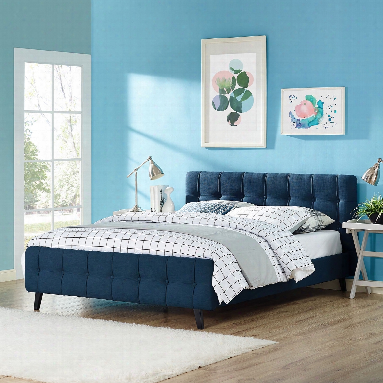 Ophelia Queen Fabric Bed In Azure