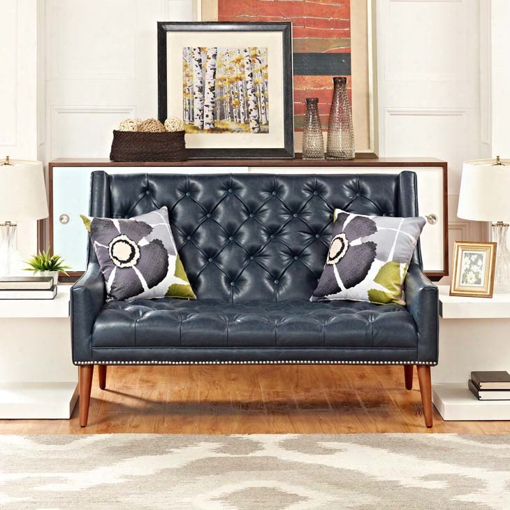 Peruse Vinyl Loveseat In Blue