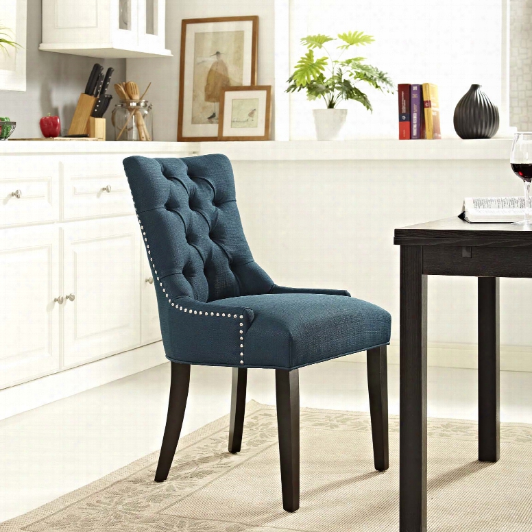 Regent Fabric Dining Chair In Azure