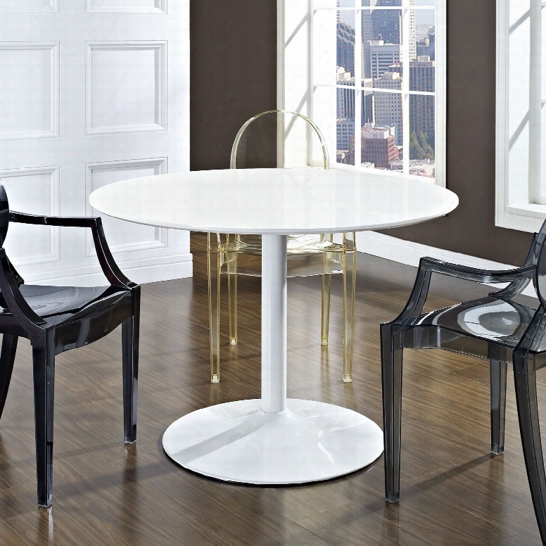 Revolve Wood Dining Table In White