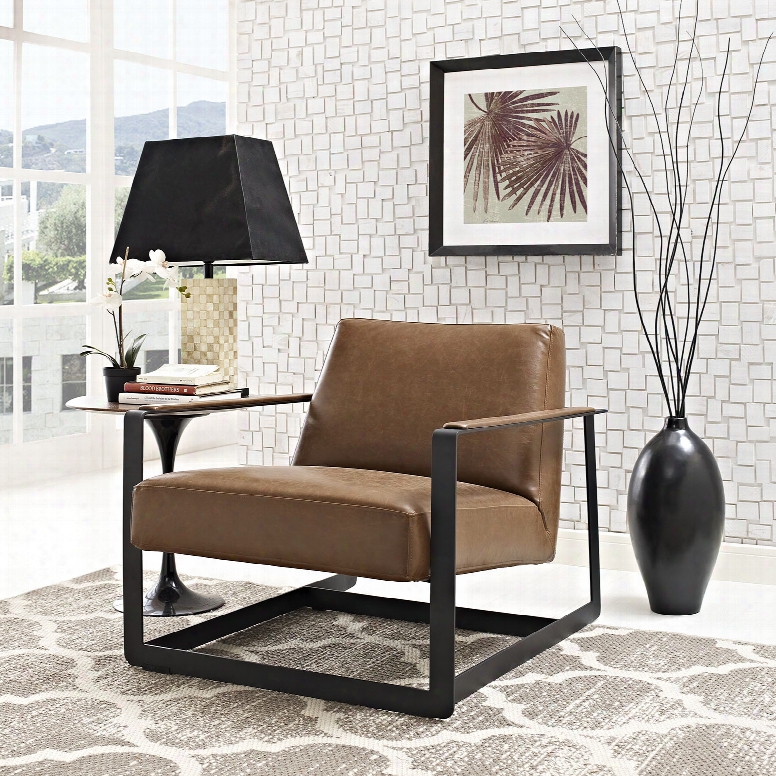 Seg Vinyl Accent Chair In Brown