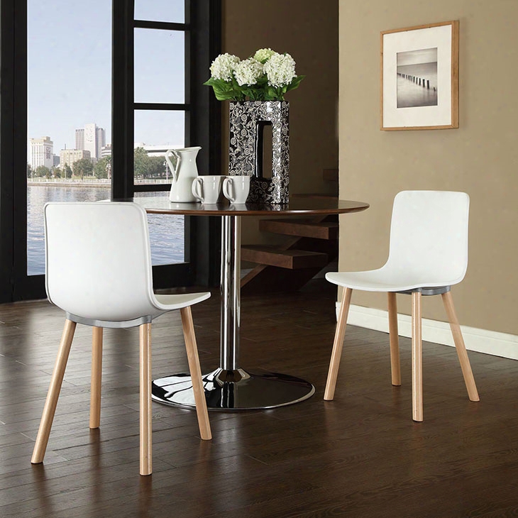 Sprung Dining Side Chair In White