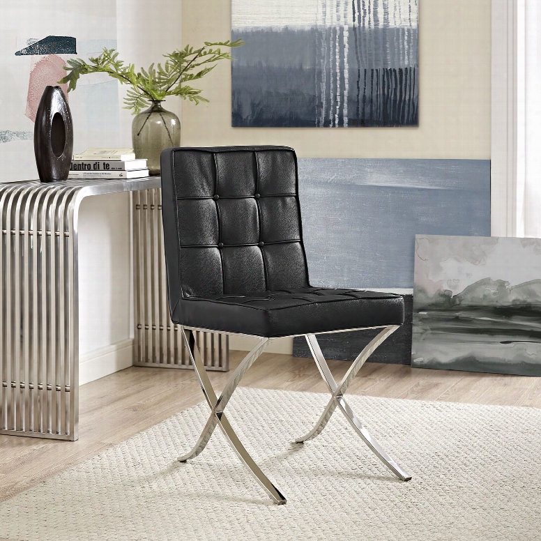 Trieste Vinyl Dining Chair In Black