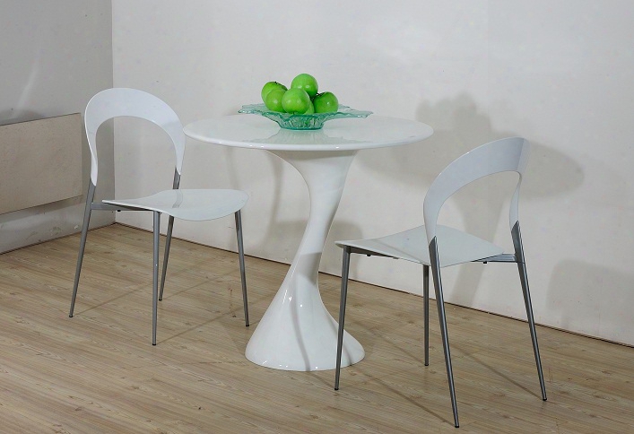 Twist White Lacquer Round Dining Table