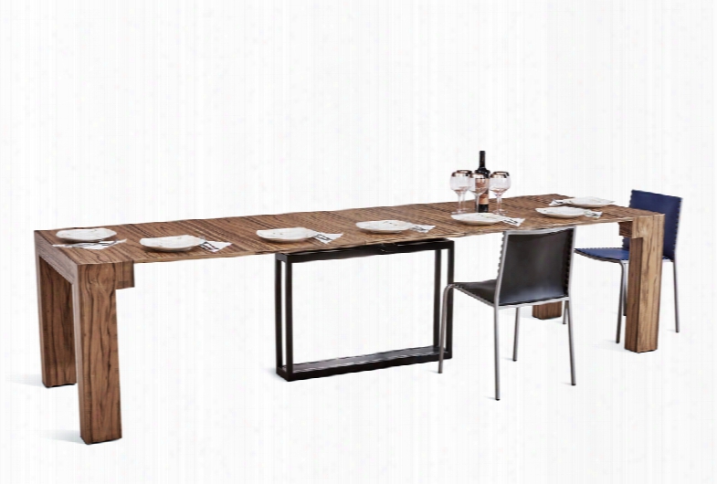 Versus Doris Modern Walnut Extendable Dining Table