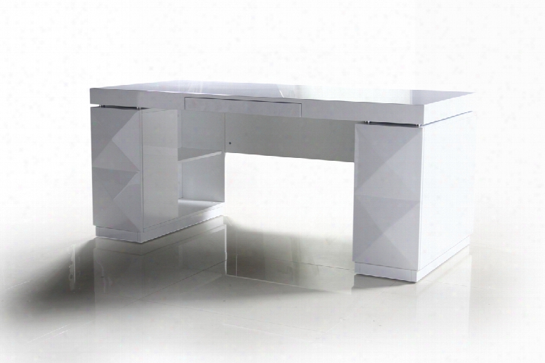 Versus Eva Modern White Lacquer Office Desk