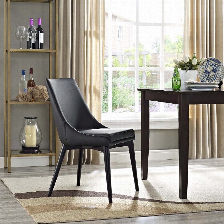 Viscount Vinyl Dining Chair In Black