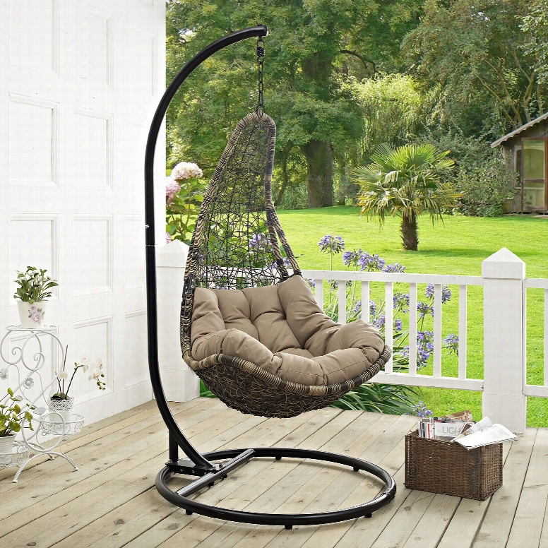 Abate Outdoor Patio Swing Chair In Black Mocha