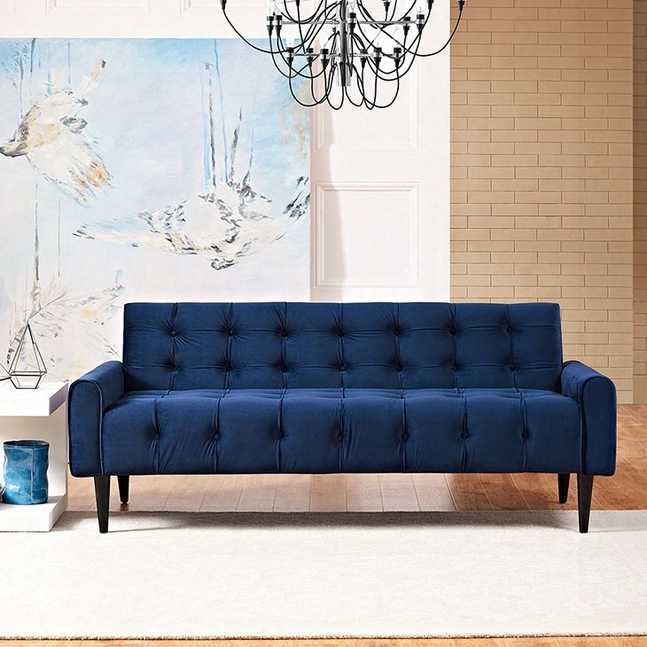 Delve Velvet Sofa In Navy