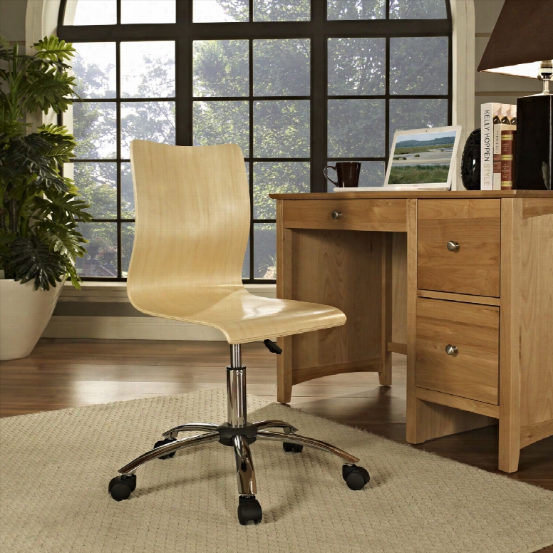 Fashion Armless Office Chair In Natural