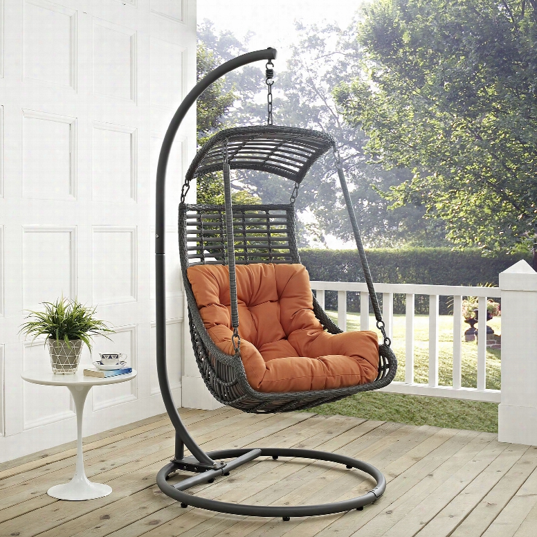 Junlge Outdoor Patio Swing Chair In Orange